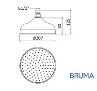 MEDIDAS ROCIADOR DUCHA FIJA BRUMA